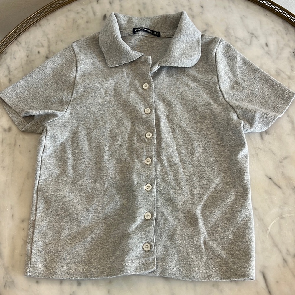 Brandy Melville CAROLINE ribbed top in gray 🦋